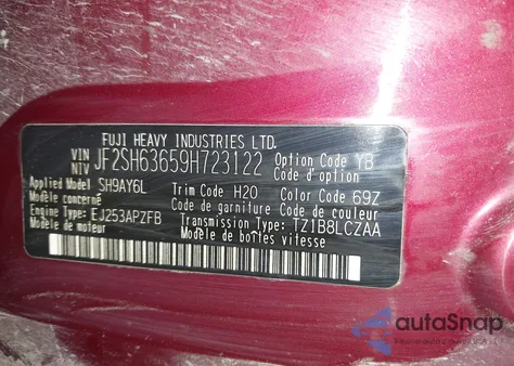 2009 Subaru Forester 2.5X из США, поврежденный, VIN JF2SH63659H723122